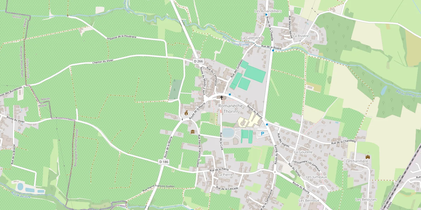 Plan du bourg de Romanèche-Thorins